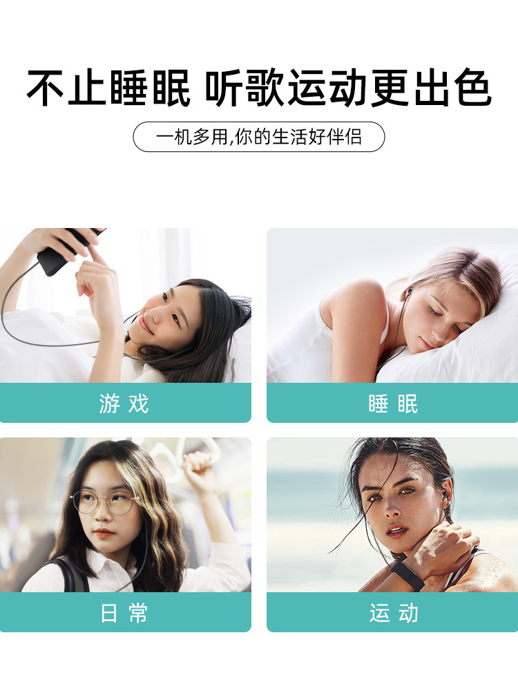 Headphones with Wired Type-C Interface, Asmr Sleep-Specific Noise-Cancelling In-Ear Headphones for Side Sleeping Without Pressure on the Ears to Aid Sleep