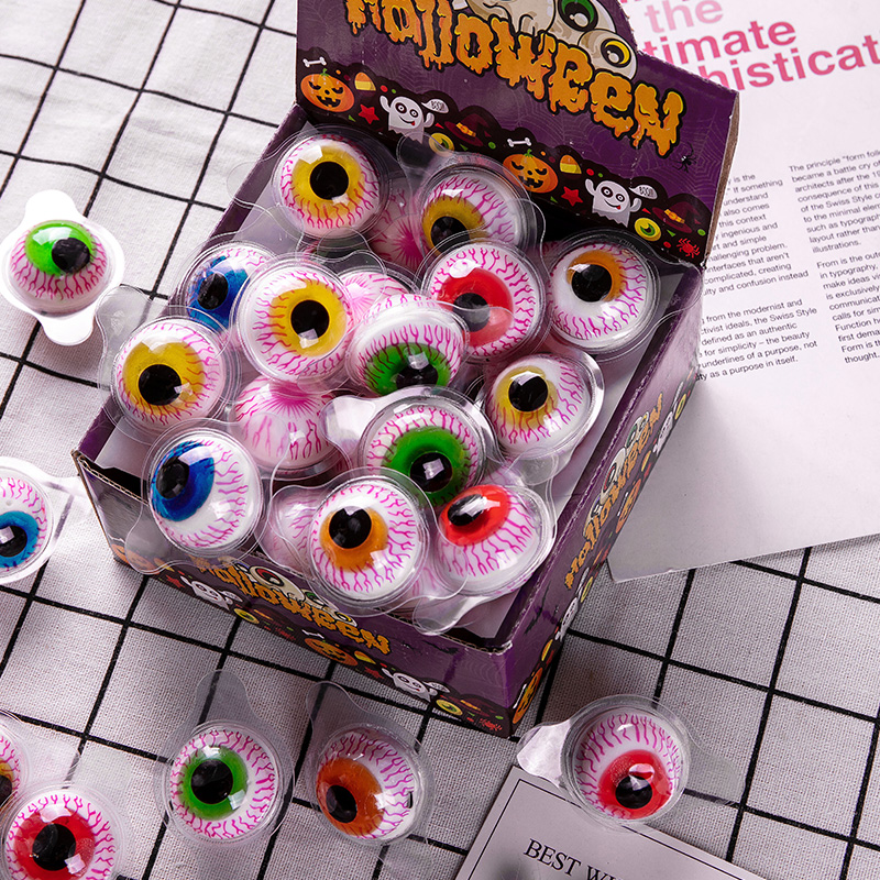 Fruit Yunallows Halloween Eyeballs Candy Soft Sugar 3D Prank Eye Candy Whole Eyes Beads Rubber-coated Rubber Bulk Hair