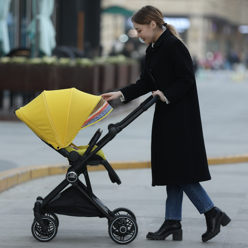 Ha Xiu two-way baby trolley light folding can sit can lie down baby umbrella car high landscape newborn BB car