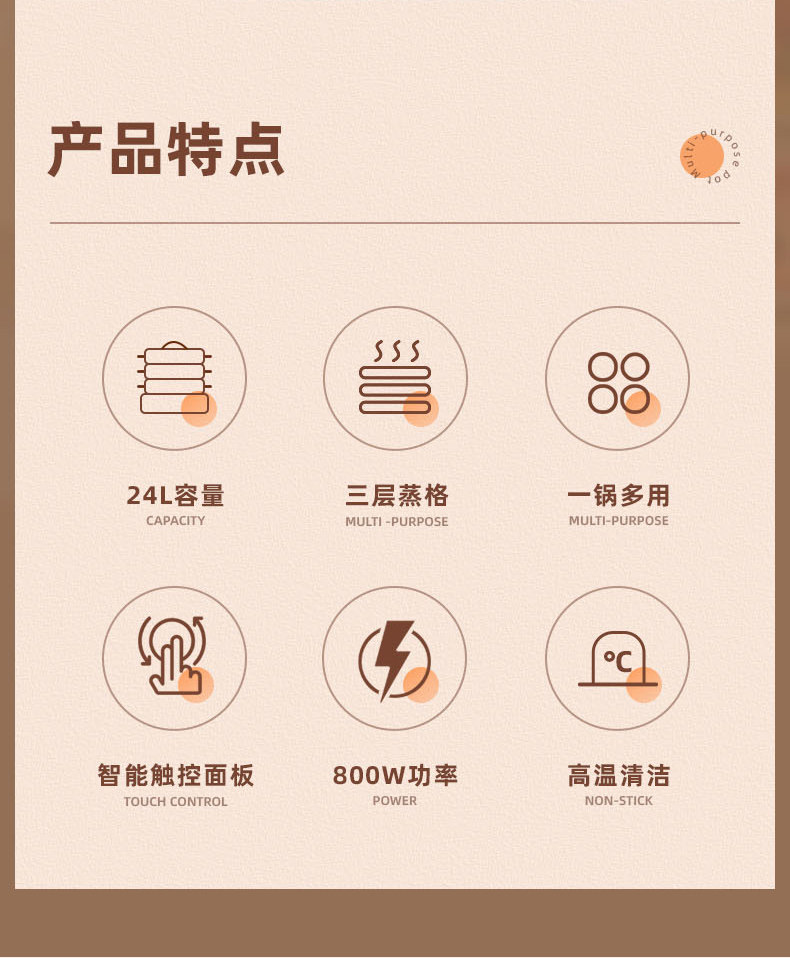 康佳 多功能电蒸箱 三层24L大容量 图2