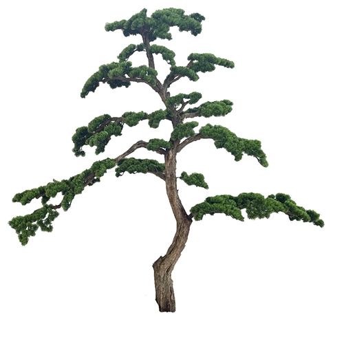 Искусственное дерево четыре -летнее магазин Новый китайский моделирование сосны Большой гостевая сосна Луо Хан сосна внутренние украшения, чтобы сделать ландшафтное декоративное декоративное поддельное дерево зеленые растения бонсай