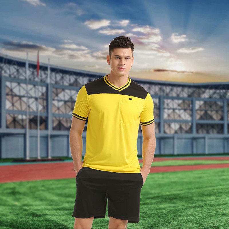 Football referee suit men's short sleeves professional competition team training football referee equipment custom printed number