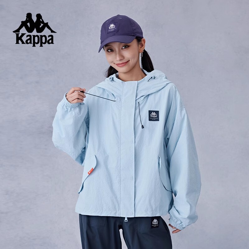 Kappa Women's Windbreaker 2026 New Water-Resistant Cardigan Jacket Loose Fit Top