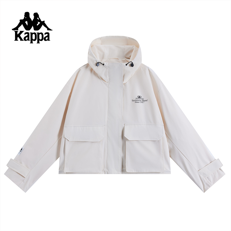 Kappa Back-To-Back Water-Repellent Woven Windbreaker Spring and Autumn New Loose Sports Jacket Women's Top
