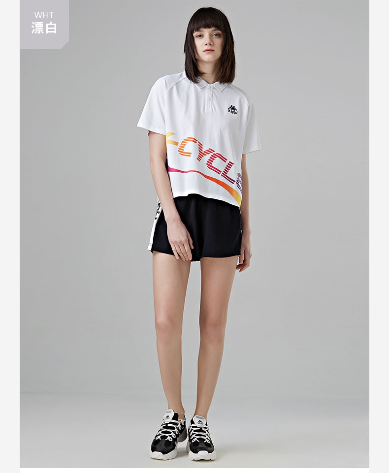 KAPPA Áo thể thao nữ tay ngắn KAPa Áo thun ngắn tay giản dị 2019 Mới | K0922PD09D - Áo polo thể thao áo polo oversize