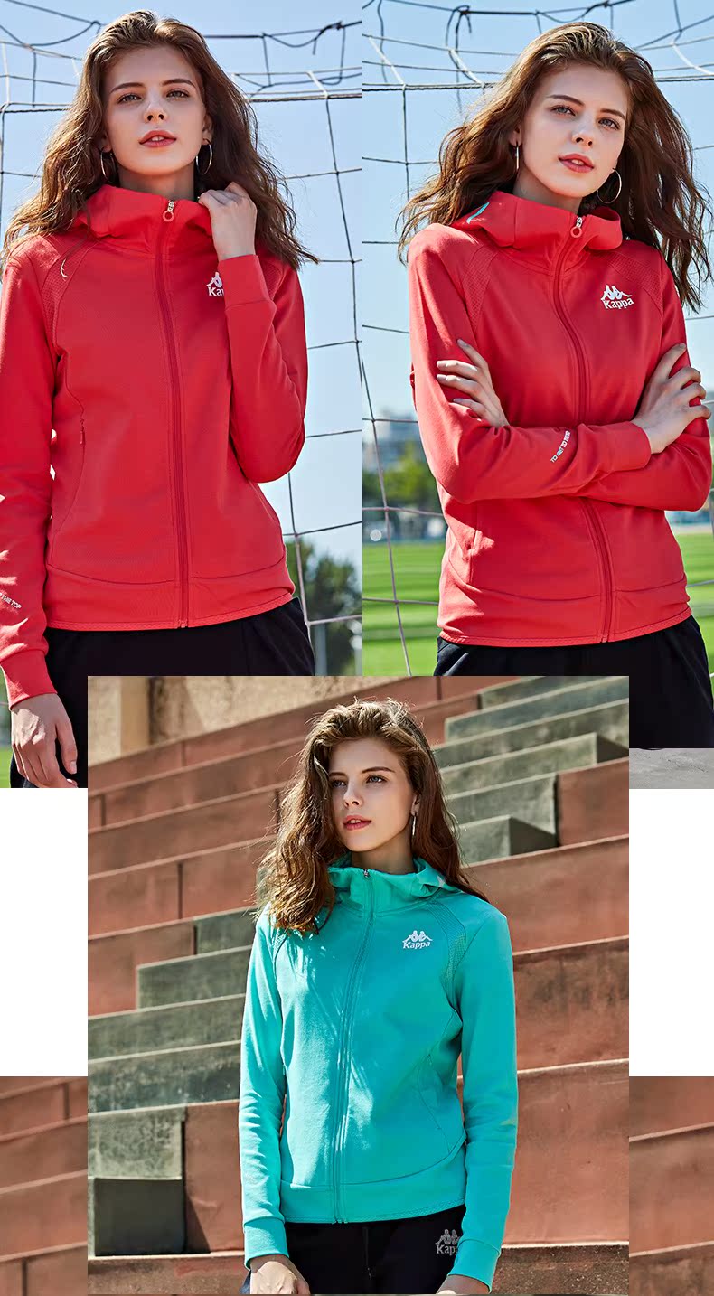 Áo thể thao nữ Kappa Áo hoodie hàng đầu Áo thể thao | K0762MK41 - Thể thao lông cừu / jumper áo sweater nam form rộng