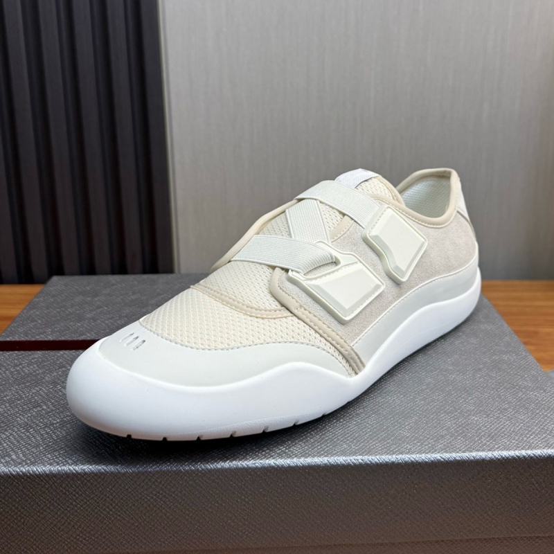 Men's Sports Casual Shoes, Genuine Leather, Mesh, Breathable, Stylish, Comfortable, British Style, Velcro, Elastic Band, 2026 Summer, European Style