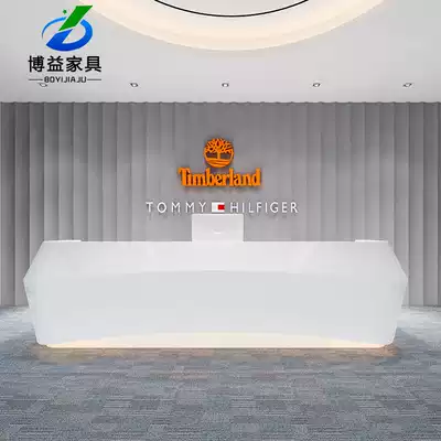 Paint front desk reception desk Simple modern office front desk desk Company shaped atmosphere bar beauty salon cash register counter