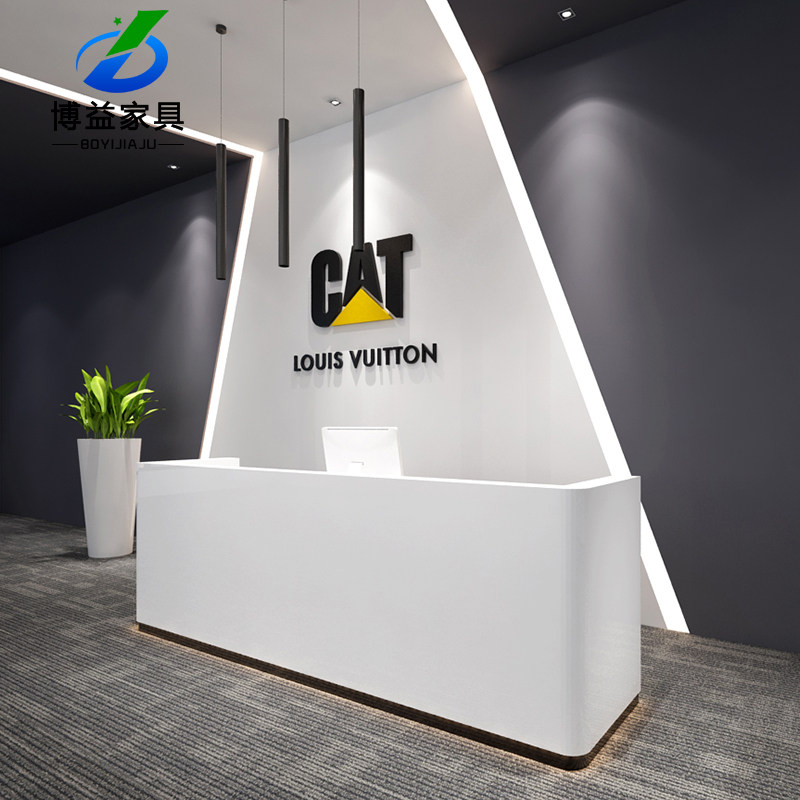 Company front desk reception desk simple modern paint early education center bar desk desk desk desk desk desk desk help desk