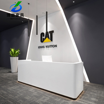 Company front desk reception desk simple modern paint early education center bar desk desk desk desk desk desk desk help desk