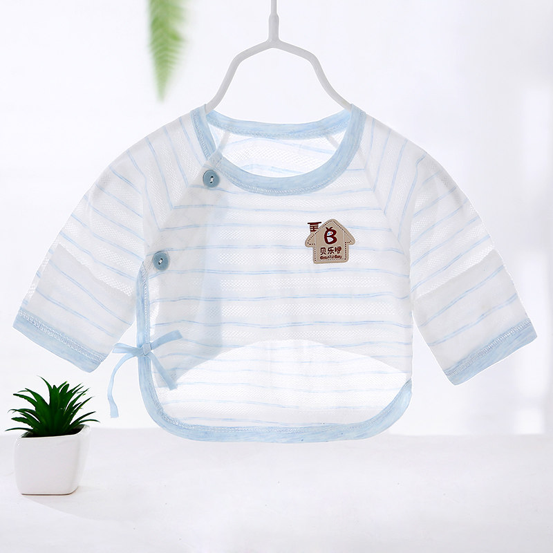 Baby Pure Cotton Blouse Boy Spring Autumn Clothes Newborn Monk Clothes 0-3-month Summer Baby Half-back Clothing Thin