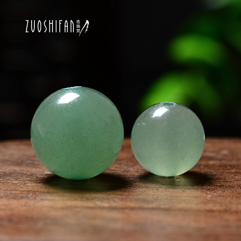 Zuo Shifan natural Dongling jade scattered beads bead necklace Buddha bead jewelry DIY bead accessories semi-finished green crystal