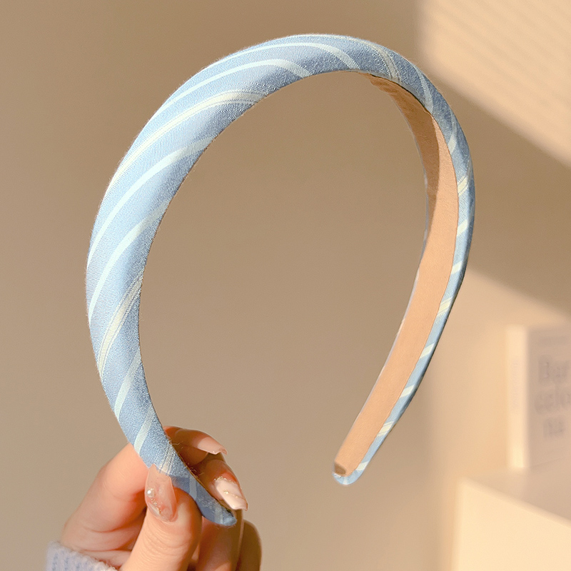 images 8:Mori's high-cranial blue hair hoop female 2023 new lily departure bundle gas wash face hair stamped hair hoop