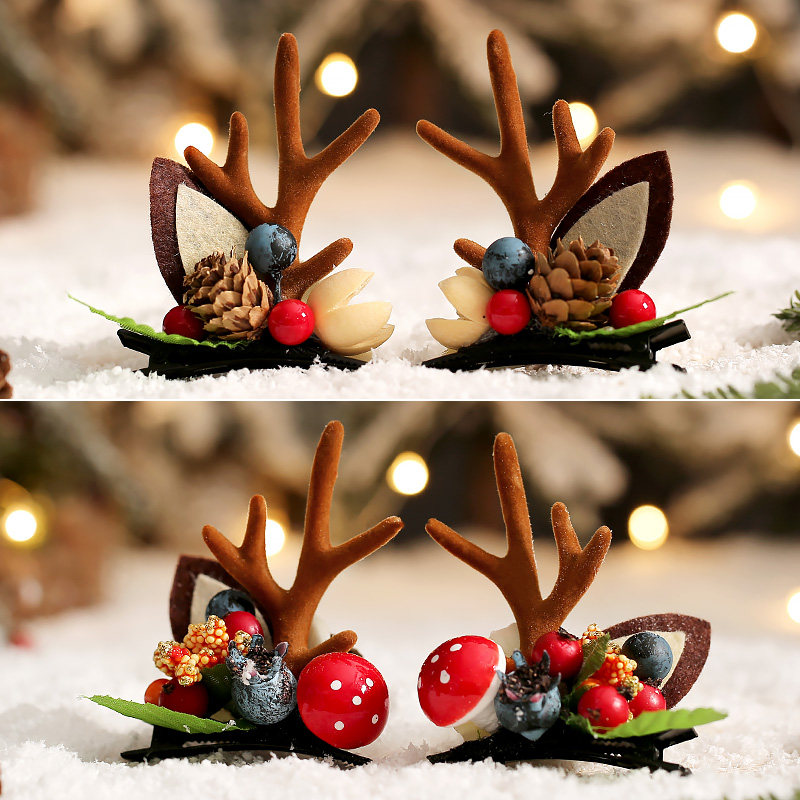 Christmas headwear Mori hairpin cute elk horn fairy headband hairpin headband pair clip hair accessories pair clip