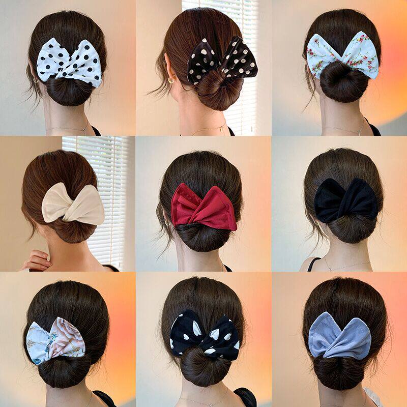 Lazy magic twist clip hairpin children cute bow hair artifact girl ball head curling hairpin hairband