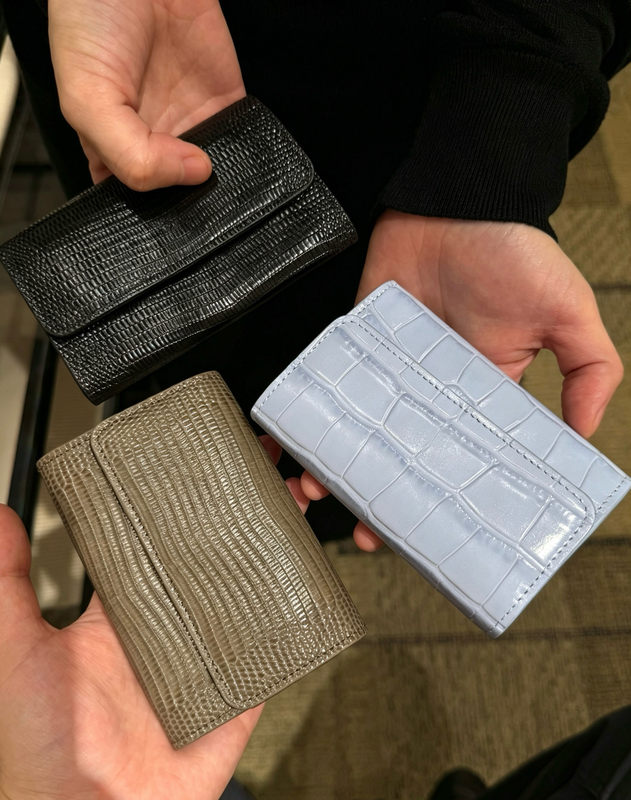 26B Ice Blue Leather Crocodile Pattern Embossed Lizard Pattern Embossed Card Holder Wallet (the Leather Color Is Super Beautiful!)