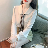 Весенняя элегантная шифоновая дизайнерская рубашка, 2022, французский стиль, изысканный стиль, тренд сезона