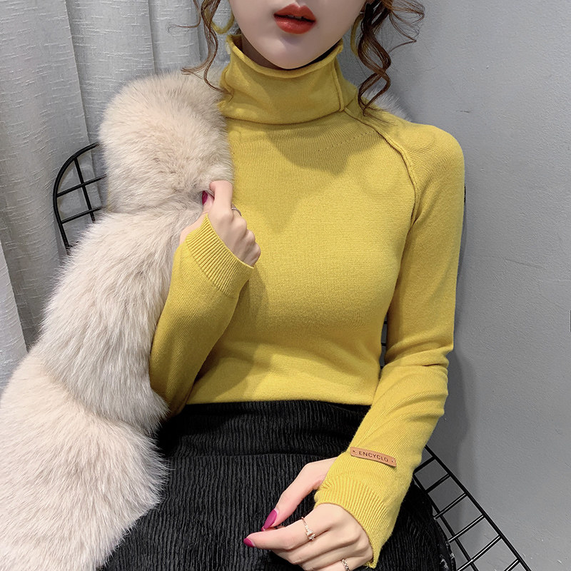 High neck high neck base sweater women's inner match 2020 autumn and winter new Foreign fashion thickened pullover sweater