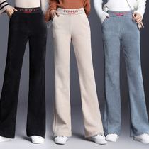 Fat Mother pants middle-aged lady fat loose autumn winter trousers large size corduroy Bell pants 200kg thick