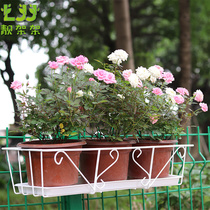 Balcony flower rack hanging iron flower stand guardrail flower pot hanger meaty railings flower shelf anti-theft net rack
