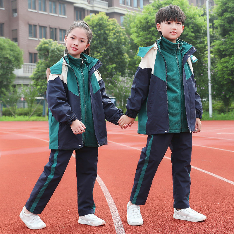 School uniforms for elementary school children, three sets of primary high school class clothes, clothing kindergarten garden clothing autumn and winter suits