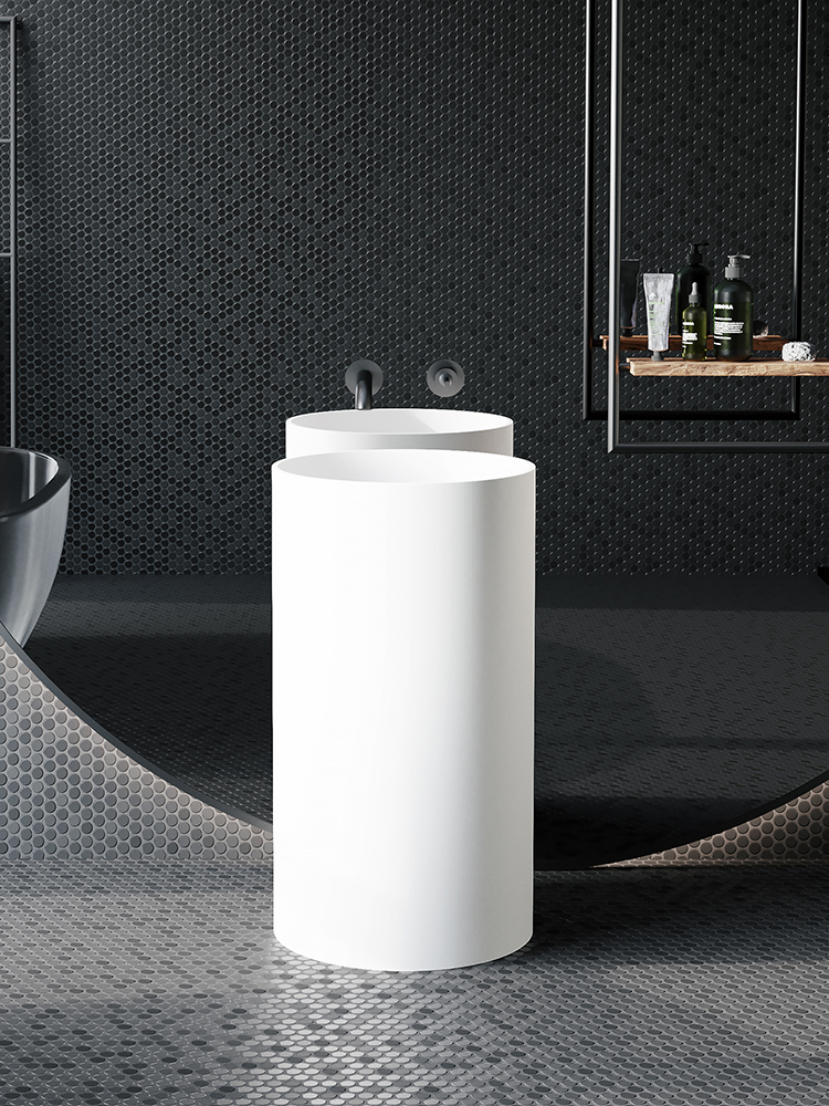 Van LDC Artificial Stone Basin Nordic Circular Basin Art Pillar Basin Project of Simple Hotel