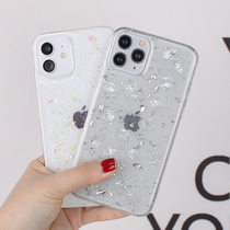 Apple mobile phone shell advanced sense colorful stars empty fine glitter shell silver foil 12promax girls new xs transparent silicone all-inclusive anti-fall mini soft shell for iPhone11 mobile phone