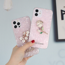 Yingsheng Apple 12 new mobile phone case female advanced sense limited edition tide brand net red diamond-encrusted protective case promax personality anti-fall silicone luxury twelve mobile phone case with diamonds suitable for iPhone11