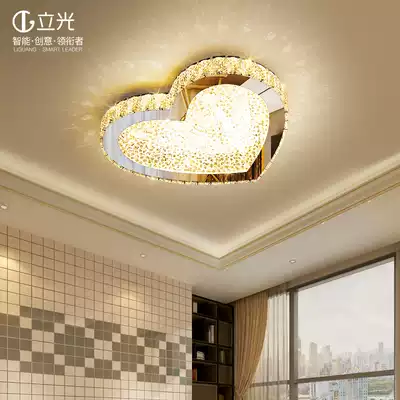 水晶灯卧室现灯代简约爱心led吸顶灯客厅灯具网红温馨浪漫房间灯