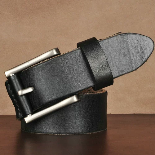 Ремень, кожаные мужские универсальные джинсы ручной работы, штаны, простой и элегантный дизайн