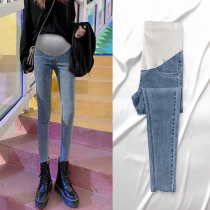 Pregnant women pants spring and autumn foreign trousers fashion wear jeans tide hot mother spring and summer clothes belly pants small feet