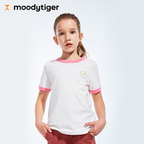 moodytiger men and women children sports T-shirt breathable sweating spring and summer base shirt casual childrens clothing short sleeve top