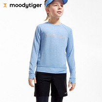 moodytiger Boy base shirt Breathable Top Elastic Skin Sweat Crewneck Children Long Sleeve T-Shirts Autumn