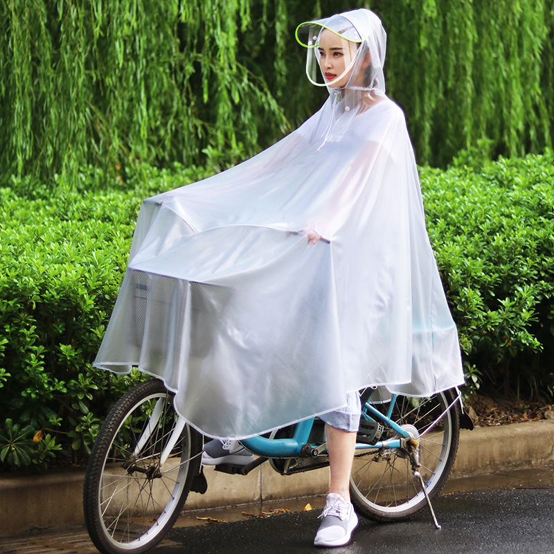 Bicycle raincoat male transparent full body adult student riding cycling single bicycle female summer battery car poncho