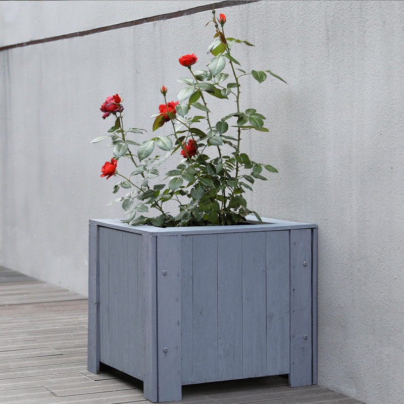 Nordic cement flower pot modern minimalist rectangular large floor living room courtyard green plant pot extra large clearance creative
