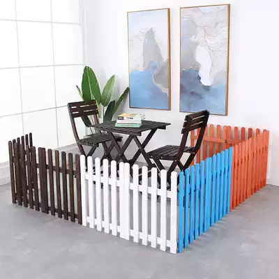 Outdoor balcony anticorrosive wood fence white fence outdoor small fence pet dog guardrail wooden partition decoration home
