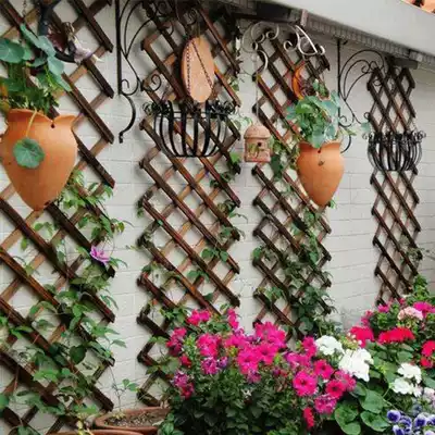 Outdoor anticorrosive wood fence fence outdoor garden courtyard wall decoration wall hanging vine climbing grid flower stand small fence