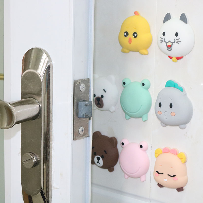 Door rear door handle Anti-crash cushion Silicone Fridge Door Lock Door Lock Kowtow Wall Protective Sleeve Household Suction Cup Silent Thickening
