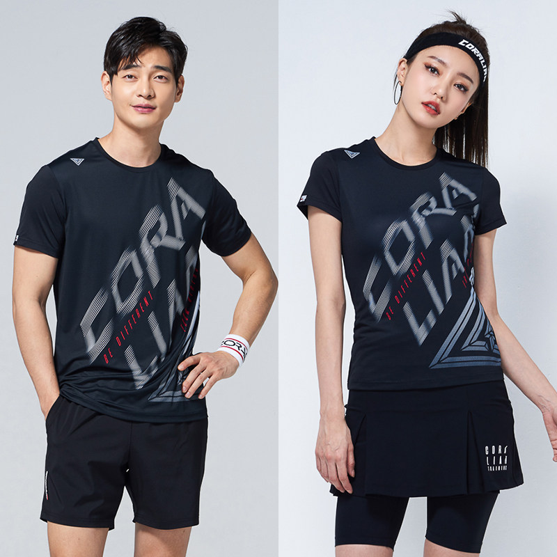 Kelian Korean Badminton Uniform Men's and Women's Fashion Breathable Quick-drying Short-sleeved Suit Couple Slim Slim Sportswear