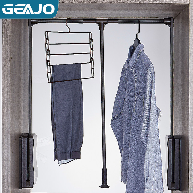Dent wise GEAJO wardrobe damping lifting hanger hanger cap room telescopic cushion pull-out wardrobe hanging hanger
