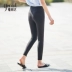 Quần lửng nữ Ya Lida Quần legging đen nữ mặc mùa xuân 2020 mới mỏng mỏng co giãn chân quần ma thuật - Khởi động cắt