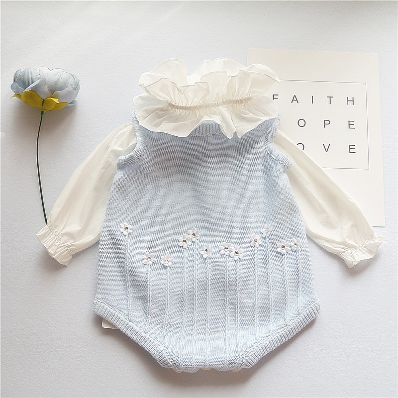 Baby Even body clothes spring autumn vest needles sweater cotton 3 June 100 days 9 Princess cute women's Po climbing clothes Harvest