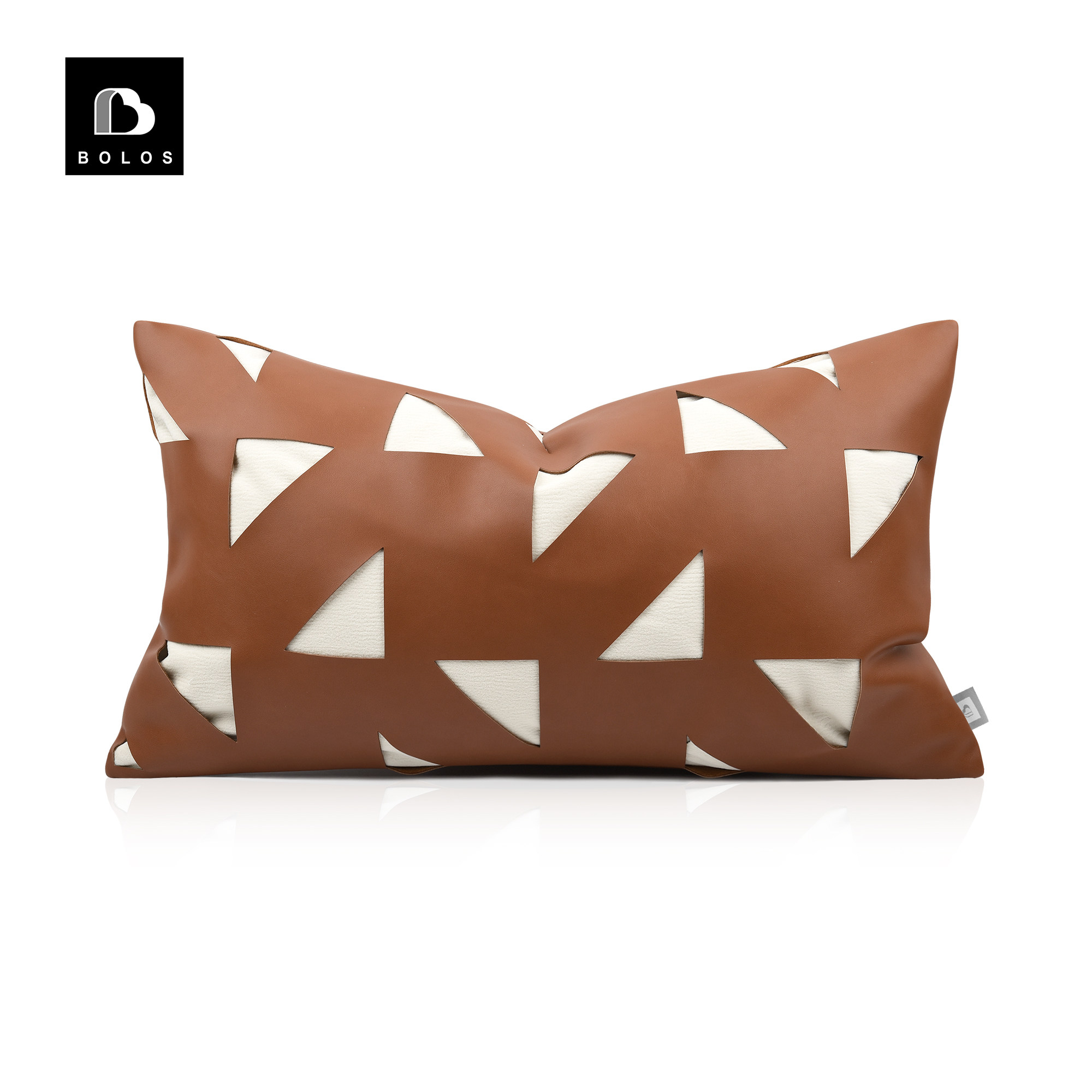 Modern luxury model room Nordic Hermès orange orange leather cutout custom pillow sofa waist pillow cushions
