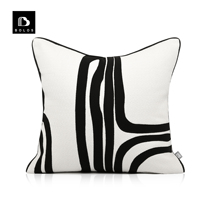 Berlos modern minimalist hotel-like room Nordic designer light extravagant black and white sitting room bedroom with pillow cover