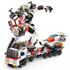 潘洛斯儿童积木拼装玩具益智男孩6岁工程警察变形机器人LEGAO礼物