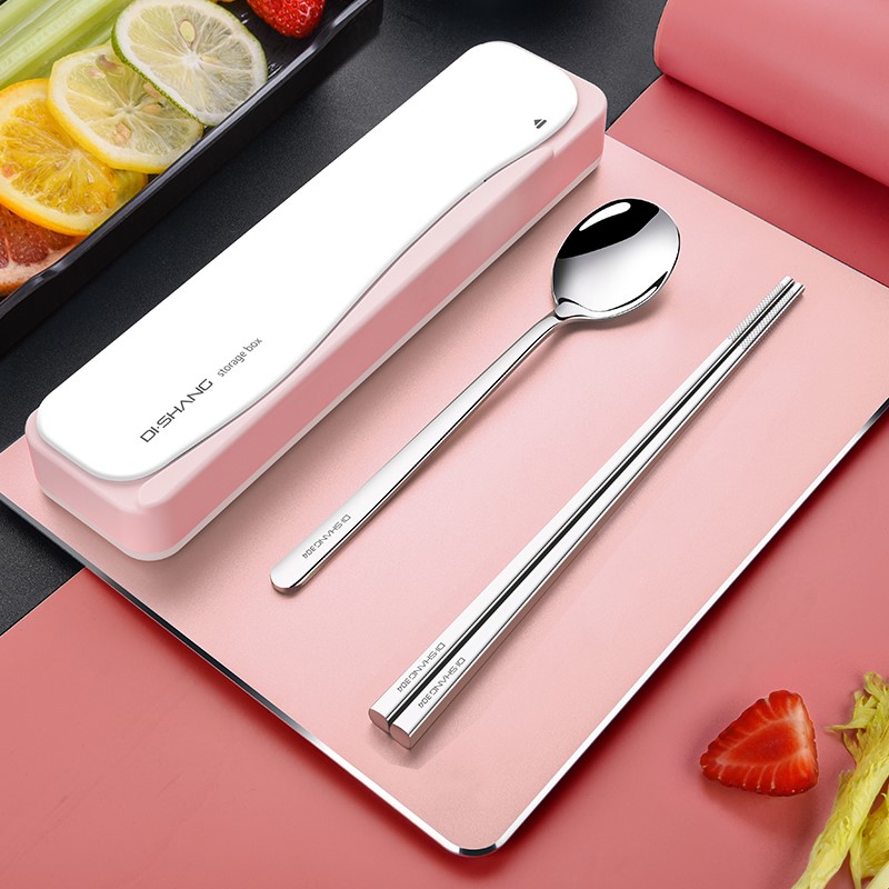 Plastic chopsticks to contain boxes of boxes of children's tableware box plastic student portable single-person suit anti-mold