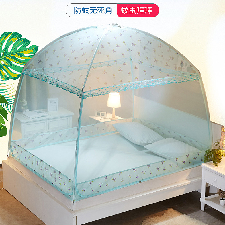 2021 new anti-fall Mongolia bunk bed mosquito net student dormitories are free of installation for common men and women's domestic summer