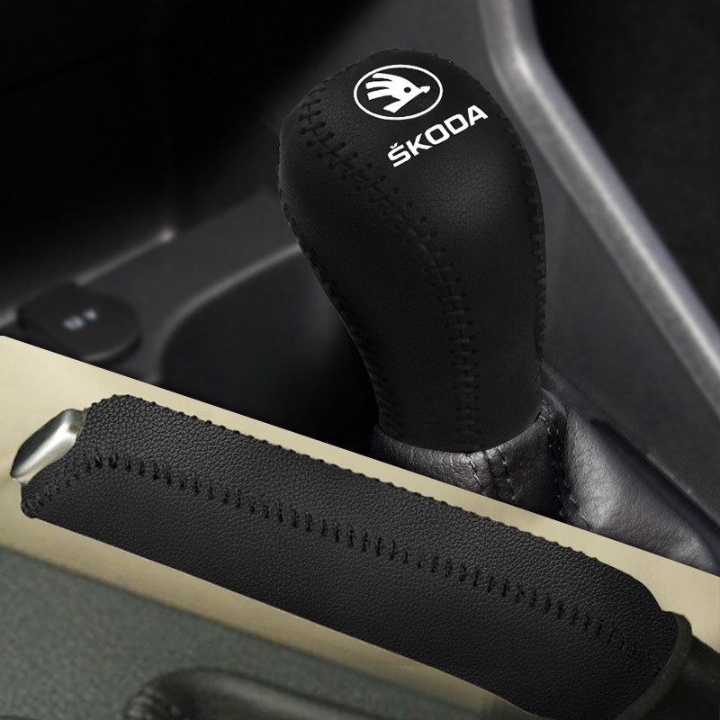 Skoda Speedy Kemick Fabiayeti Shifter Gloves Automatic Gear Cover Shifter Handbrake Cover Leather Shifter Gloves
