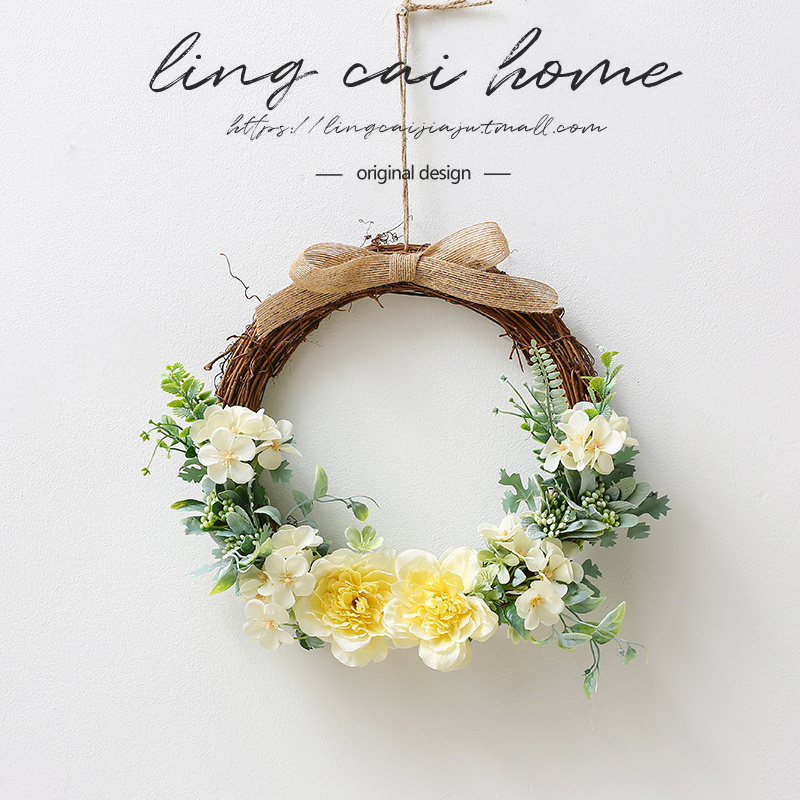 Wreath Decoration Wall Hanging Courtyard Kindergarten Environment Creation Wedding Materials Wall Decoration Pastoral Style Natural Corner Creative Wall Hanging Flowers