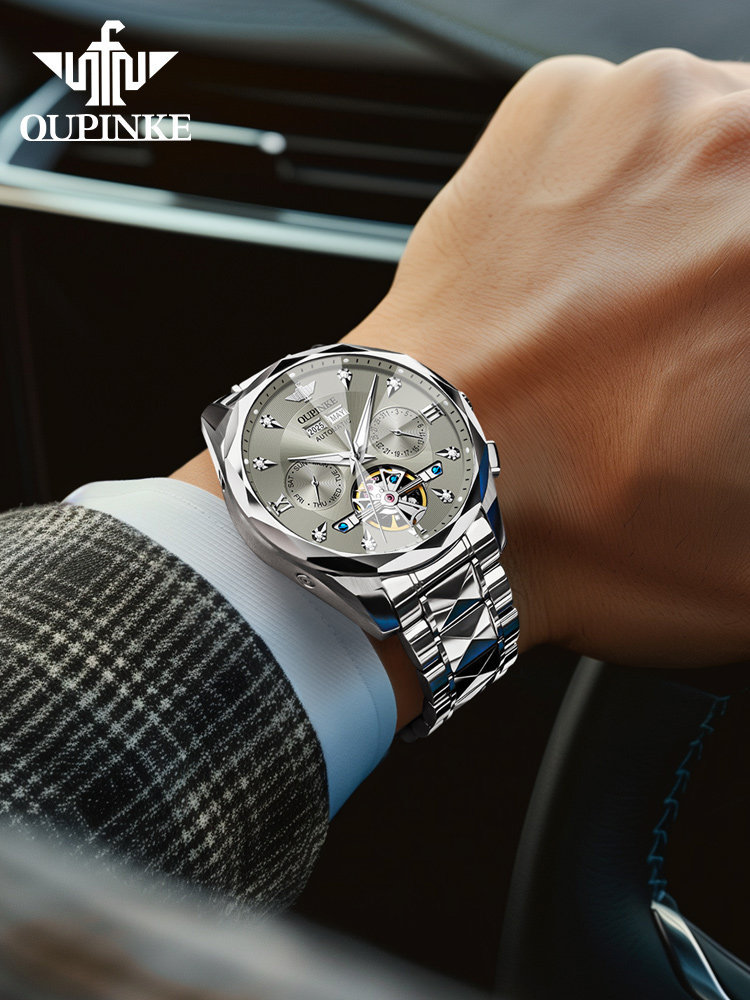 Swiss Oupinke Brand Genuine Waterproof Luminous Men's Watch Pure Mechanical Watch Fully Automatic Men's Watch